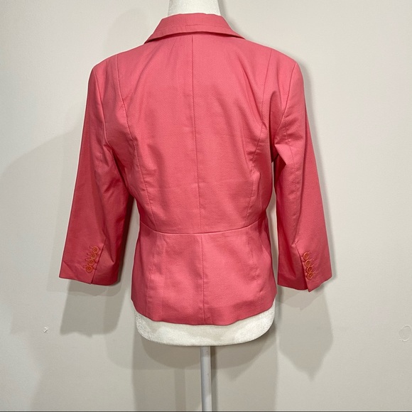 Talbot's Pink 7/8 Sleeve One Button Blazer Size 8 Petite - Picture 7 of 15